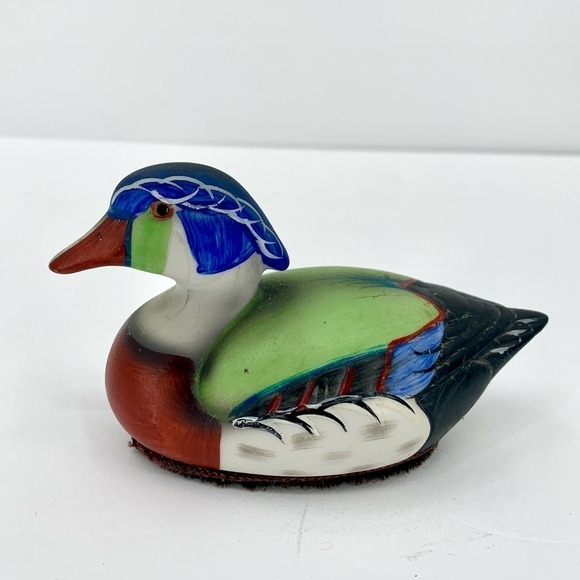 Jasco Mallard Duck Porcelain Lint Remover Brush 1980's Collectible Hand Painted - Picture 2 of 8